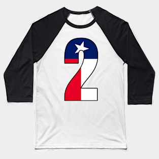 Number 2 Texas Flag Baseball T-Shirt